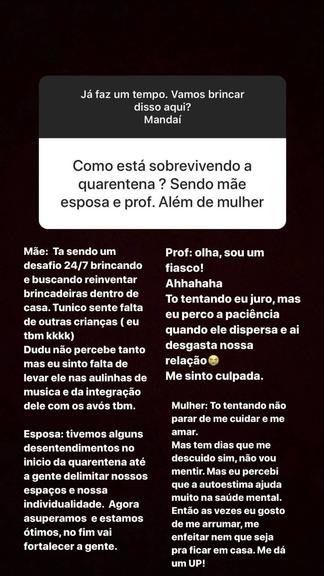 Luma Costa fala sobre o estudo dos filhos durante a pandemia