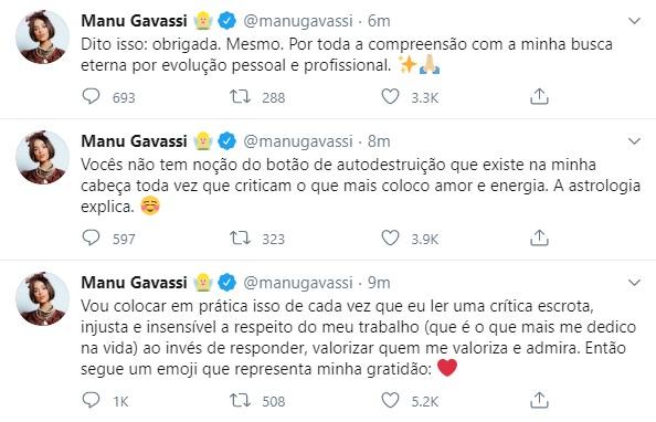 Manu Gavassi usa as redes para fazer desabafo sobre críticas