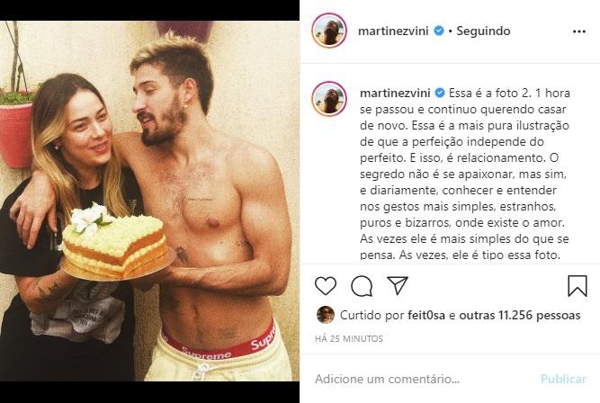 Vinicius Martinez e Carol Dantas celebram 1 ano casados