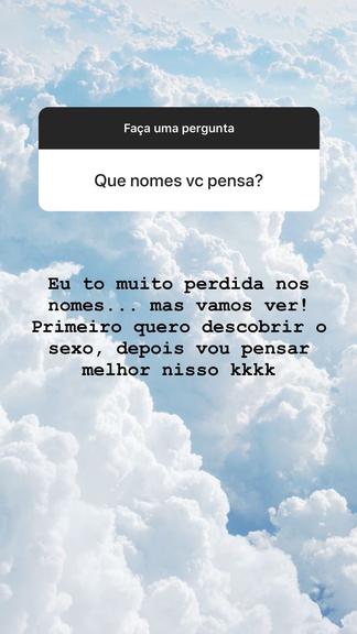 Gabi Brandt fala sobre nomes para o futuro bebê