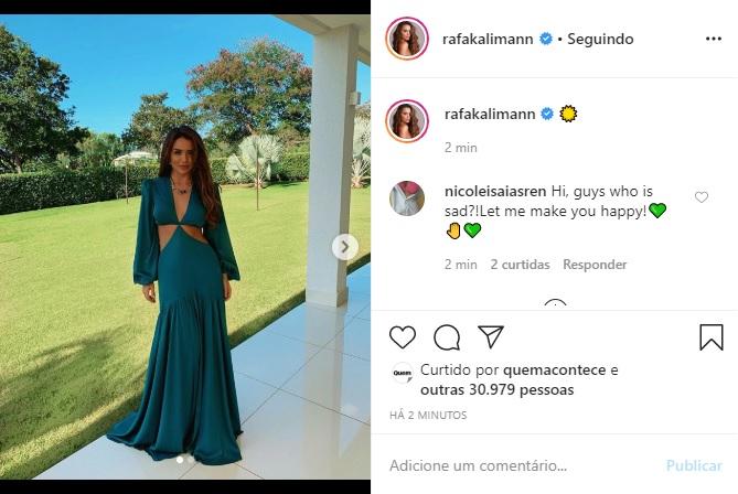 Rafa Kalimann arranca elogios em cliques com vestido longo