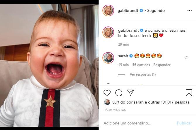 Gabi Brandt publica foto de Davi e encanta os seguidores