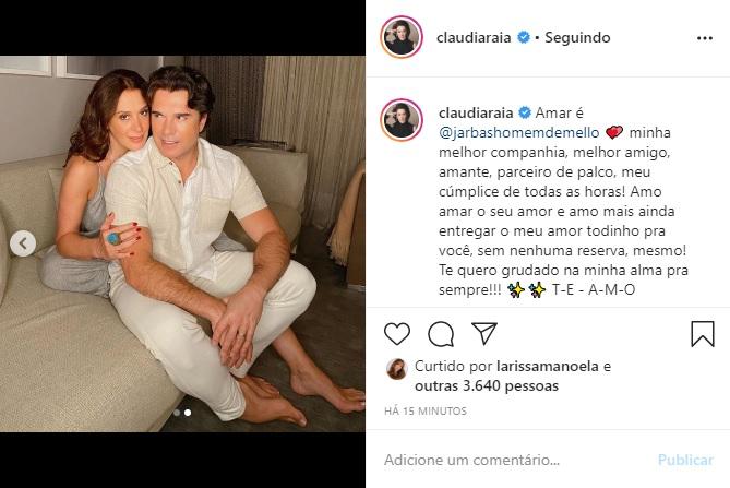 Claudia Raia se derrete por Jarbas Homem de Mello