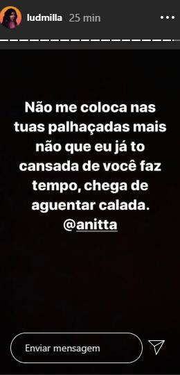 Ludmilla fala sobre cantora Anitta