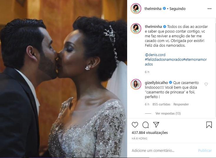 Relembrando seu casamento, Thelma Assis se declara ao marido