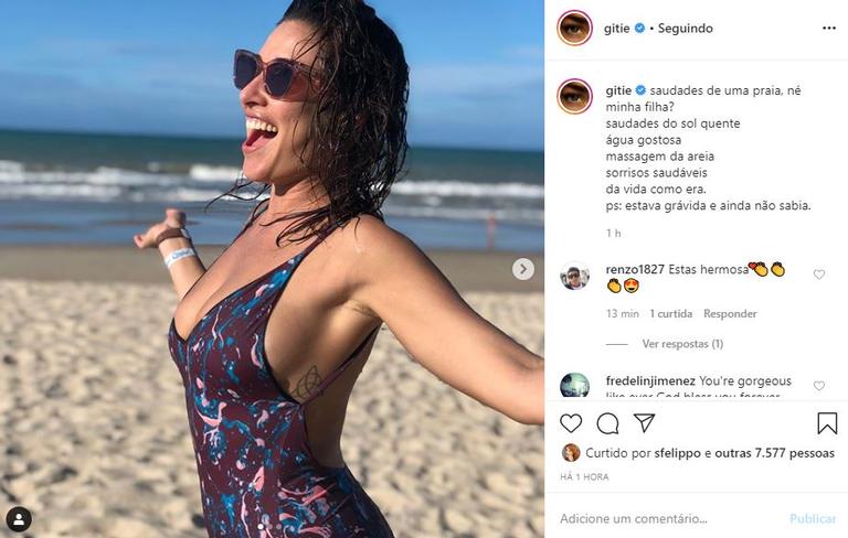 Giselle itié relembra cliques na praia e fala sobre saudades