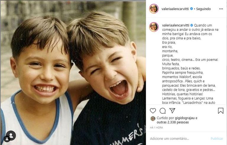 Nostálgica, Valéria Alencar relembra momentos com os filhos