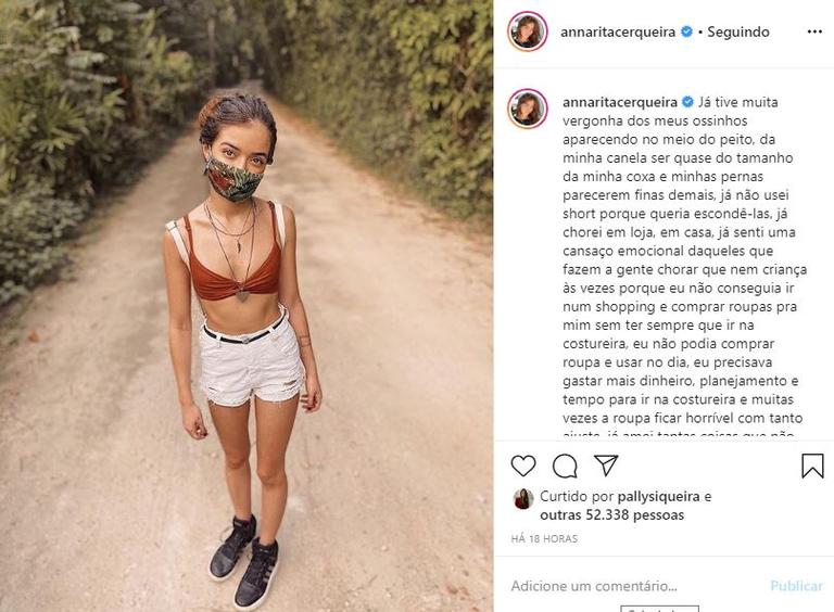 Anna Rita Cerqueira desabafa sobre corpo