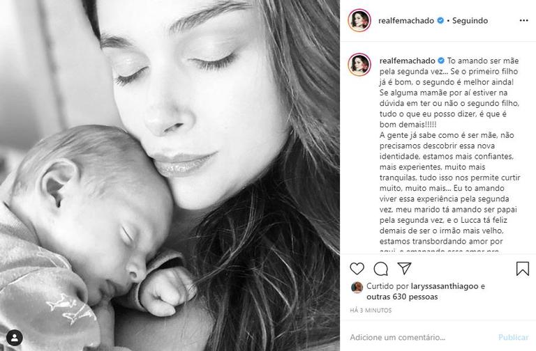 Fernanda Machado posa com o filho e fala sobre ser mãe