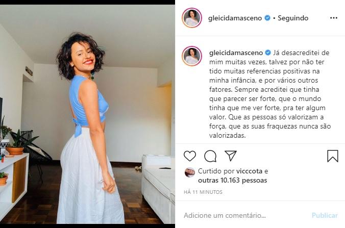 Gleici Damasceno faz desabafo sobre fragilidade