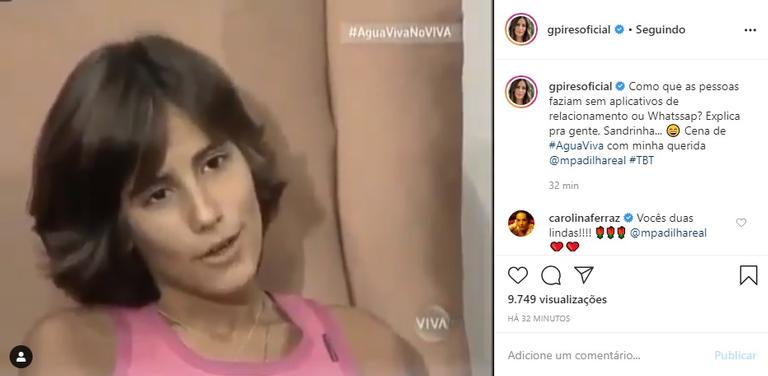 Glória Pires recorda cena da novela Água Viva e diverte