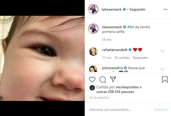 Tatá Werneck derrete a web ao postar foto tirada pela filha