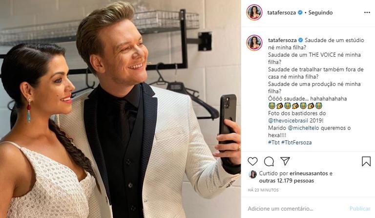 Thais Fersoza posa com Michel Teló e fala sobre saudade