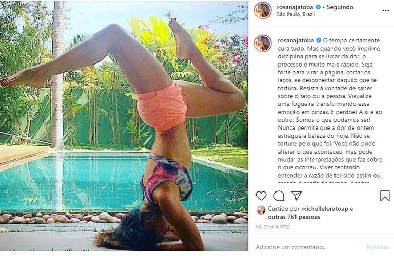 Rosana Jabatobá manda mensagem motivacional aos seguidores