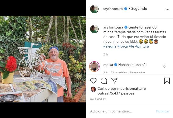 Ary Fontoura diverte os seguidores com piadinha nas redes