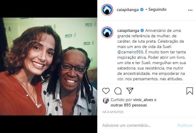 Camila Pitanga homenageia Sueli Carneiro em seu aniversário