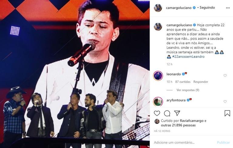 Luciano Camargo presta homenagem ao sertanejo Leandro