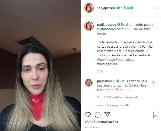 Nadja Pessoa fala sobre fim de seu casamento com Vinícius D'Black