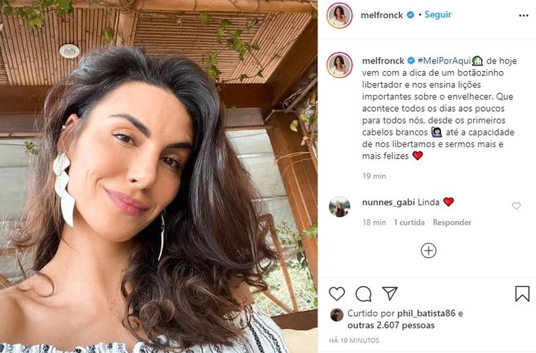 Mel Fronckowiak faz reflexão sobre a vida