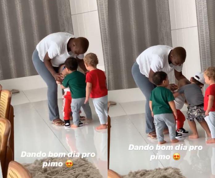 Sarah Poncio registra momento fofo dos filhos com o primo