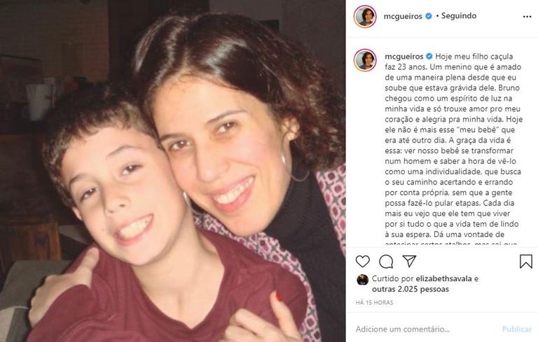 Maria Clara Gueiros celebra aniversário de 23 anos do filho