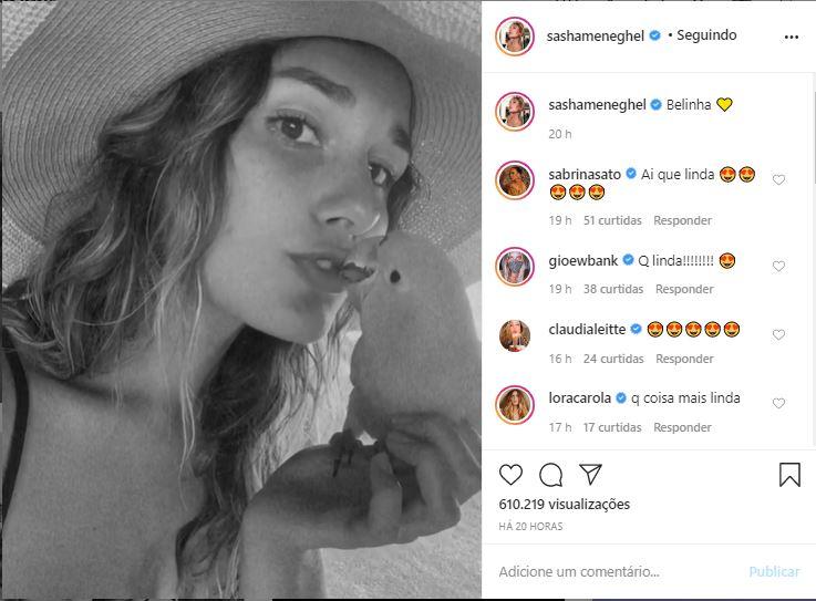 Sasha Meneghel encanta fãs ao publicar vídeo com pássaro