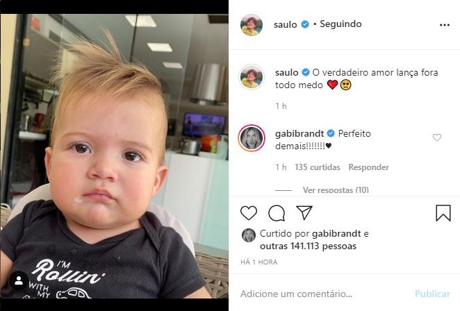 Saulo Poncio encanta a web com foto de Davi com olhar sério