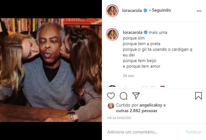 Carolina Dieckmann faz declarações para Gilberto Gil