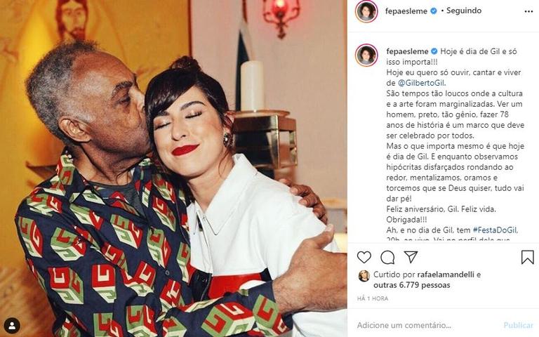 Fernanda Paes Leme comemora aniversário de Gilberto Gil