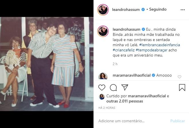 Leandro Hassum compartilha foto antiga com a família