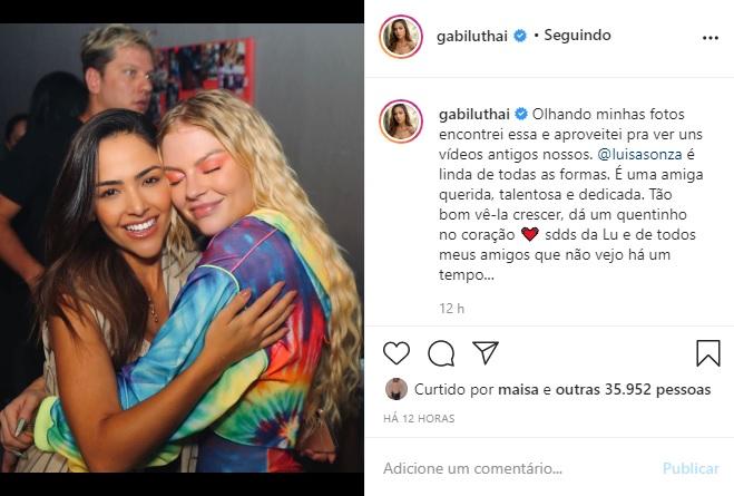 Luísa Sonza ganha homenagem repentina de Gabi Luthai