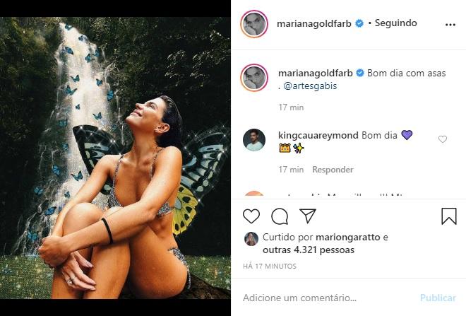 Mariana Goldfarb publica montagem de foto com asas