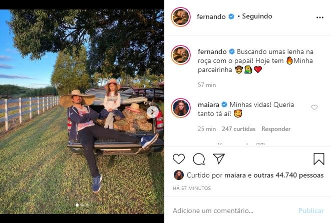 Fernando Zor aproveita o dia ao lado da filha caçula