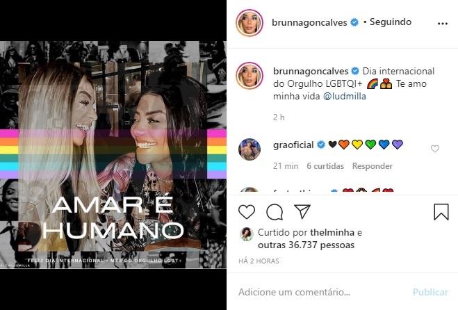 Ludmilla e Brunna Gonçalves trocam declarações nas redes