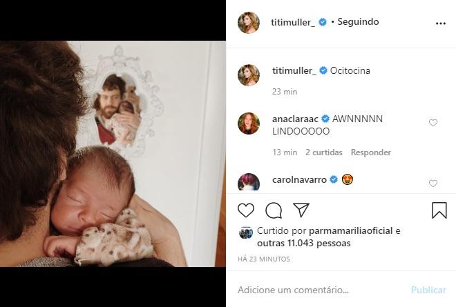 Titi Muller captura momento entre Tomás Bertoni e o filho