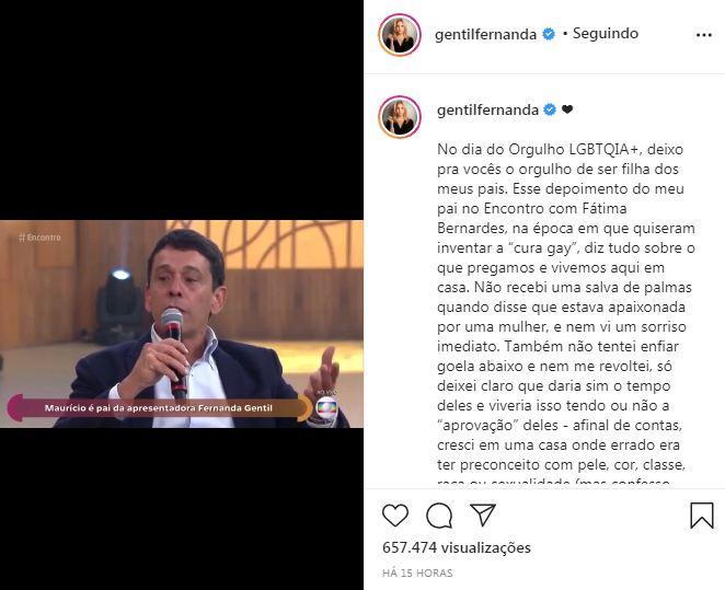 Fernanda Gentil relembra o momento em que se assumiu para os pais