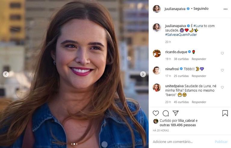 Juliana Paiva relembra personagem em 'Salve-se Quem Puder'