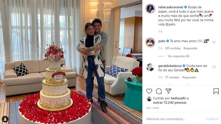 Pato e rebeca Abravanel comemoram aniversário de casamento