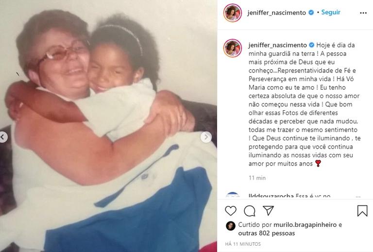 Jeniffer Nascimento parabeniza sua avó com homenagem emocionante