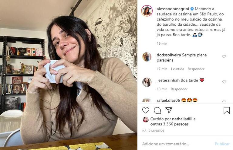 Alessandra Negrini revela saudades da vida antes da pandemia