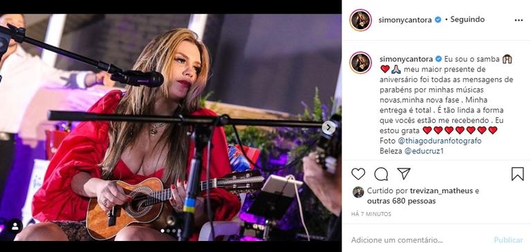 Simony agradece o carinho dos fãs com suas novas músicas