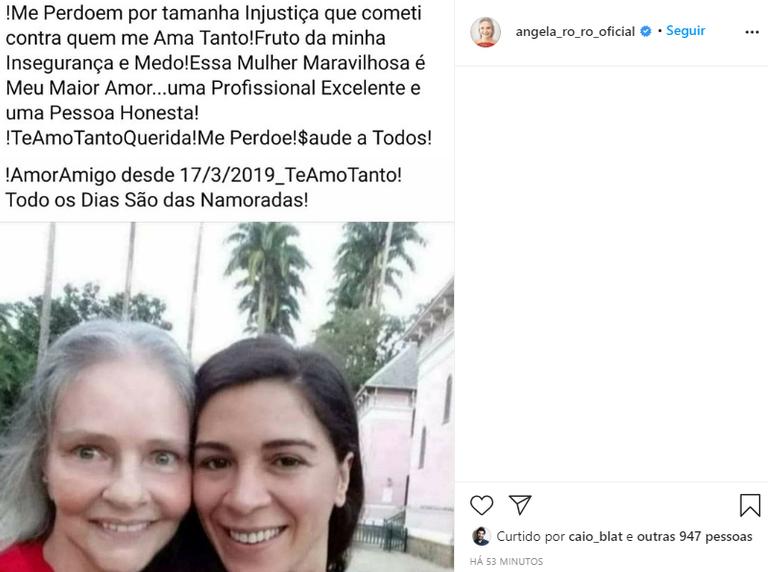 Angela Ro Ro reata namoro após acusar produtora de traição: ''Insegurança''