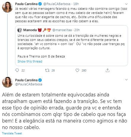 Ex-BBB Paula Amorim fala sobre transição capilar