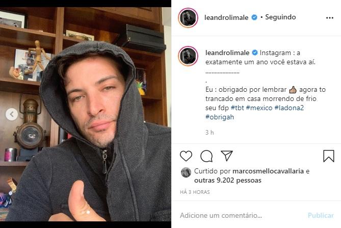 Leandro Lima faz brincadeira com o clima de TBT das redes