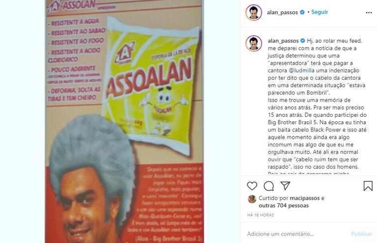 Alan Passos desabafa sobre ataques racistas