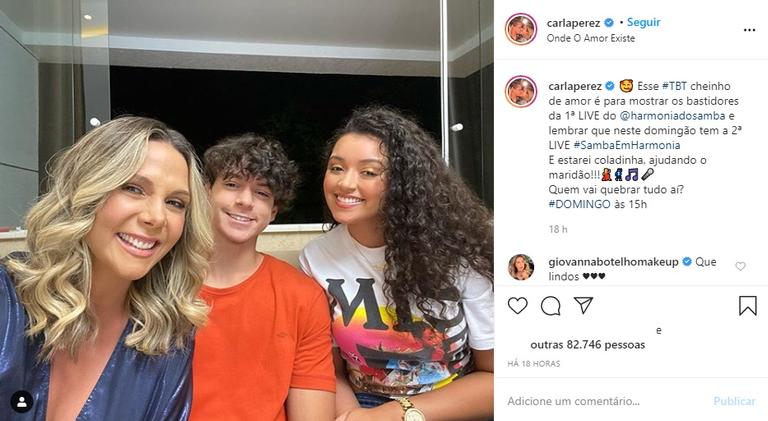 Carla Perez surge coladinha com os filhos, Camilly e Victor