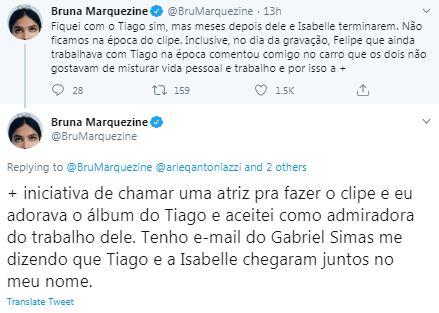 Bruna Marquezine fala sobre affair com Tiago Iorc