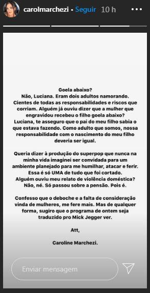 Ex de Felipe Araújo diz que foi humilhada durante gravação do Superpop, de Luciana Gimenez