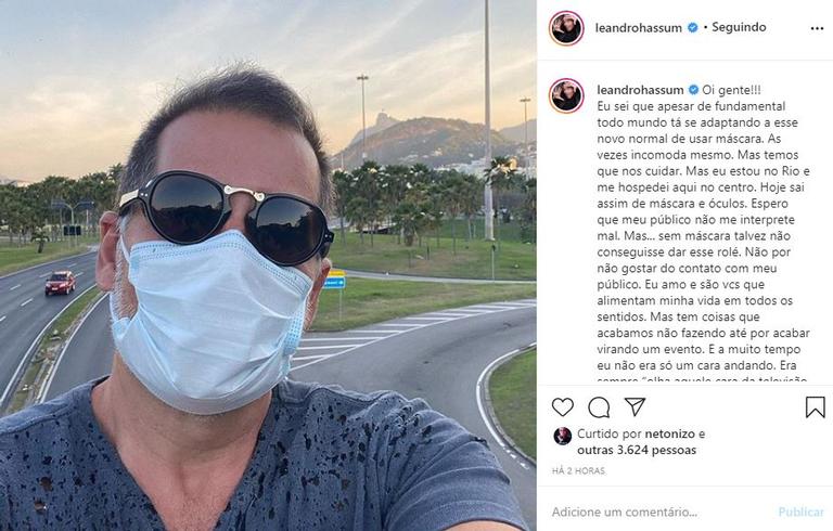 Leandro Hassum fala sobre sair de casa de máscara