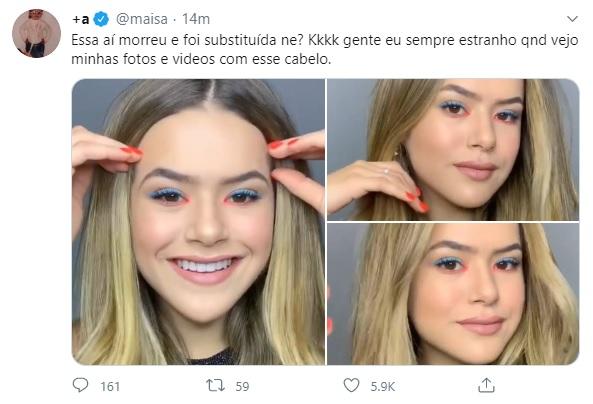 Nas redes sociais, Maisa fala sobre mudanças em seu cabelo